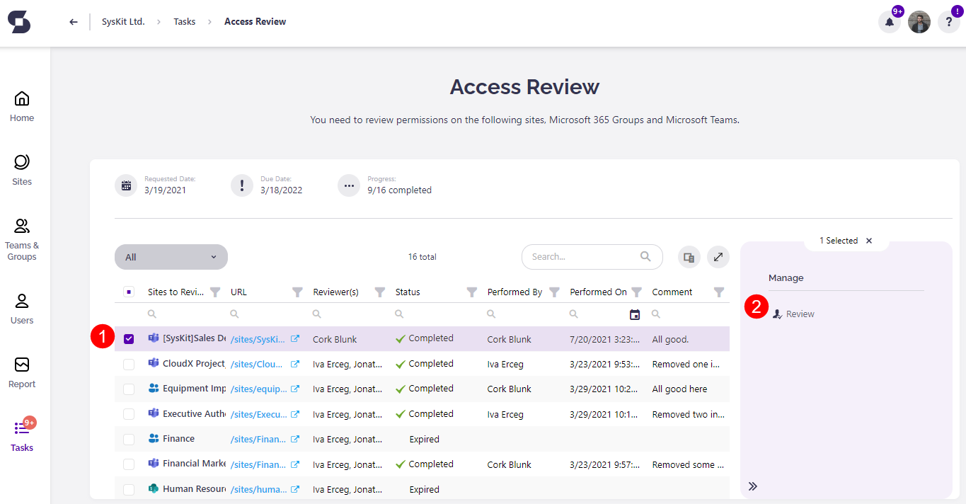 My Tasks - Completed