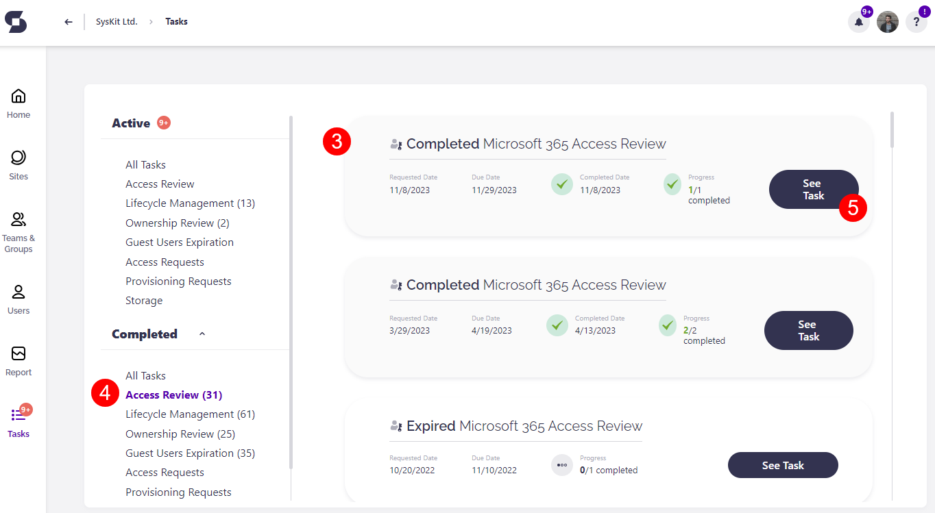 My Tasks - Completed