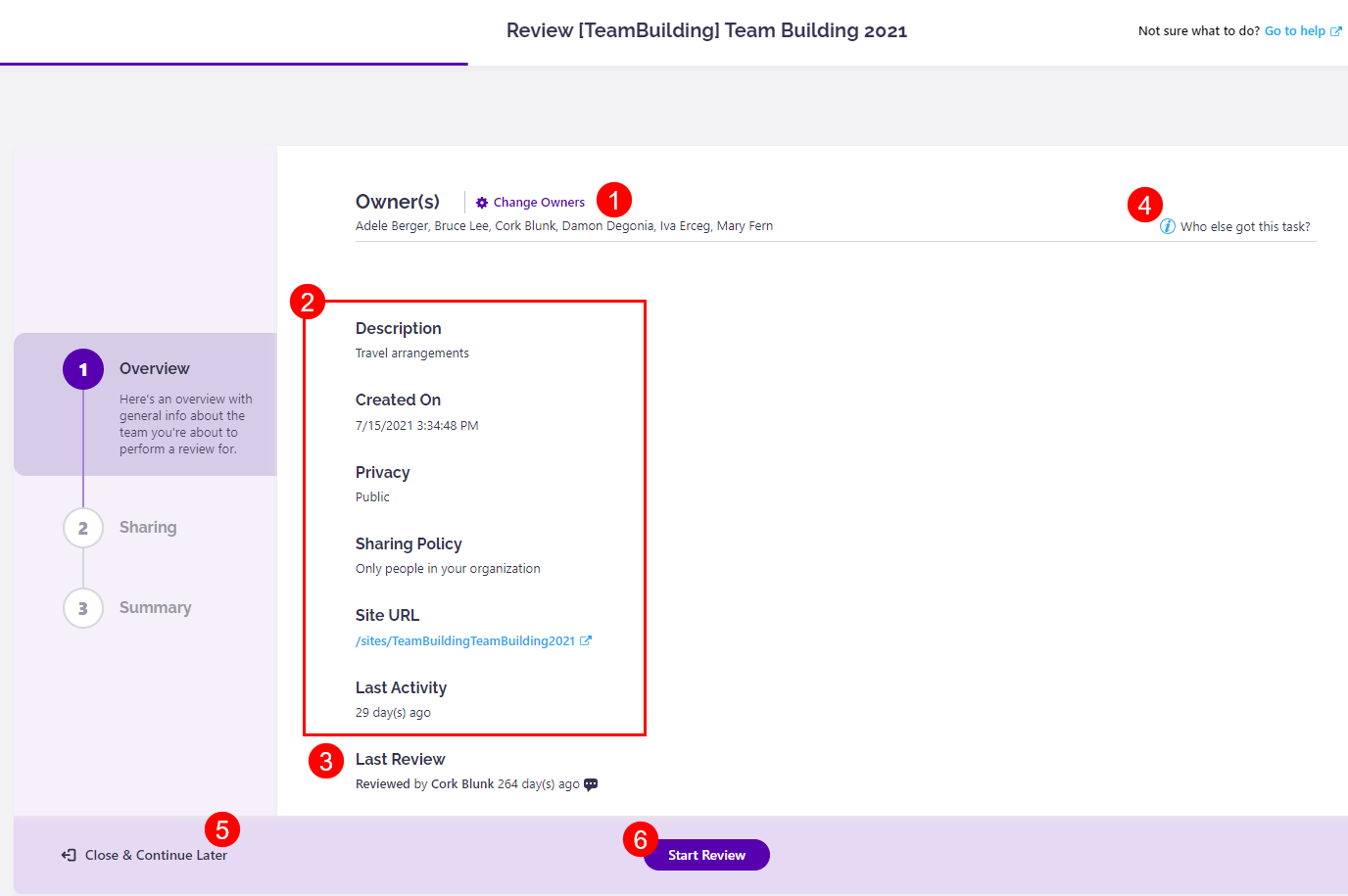 Access Review wizard - Overview step