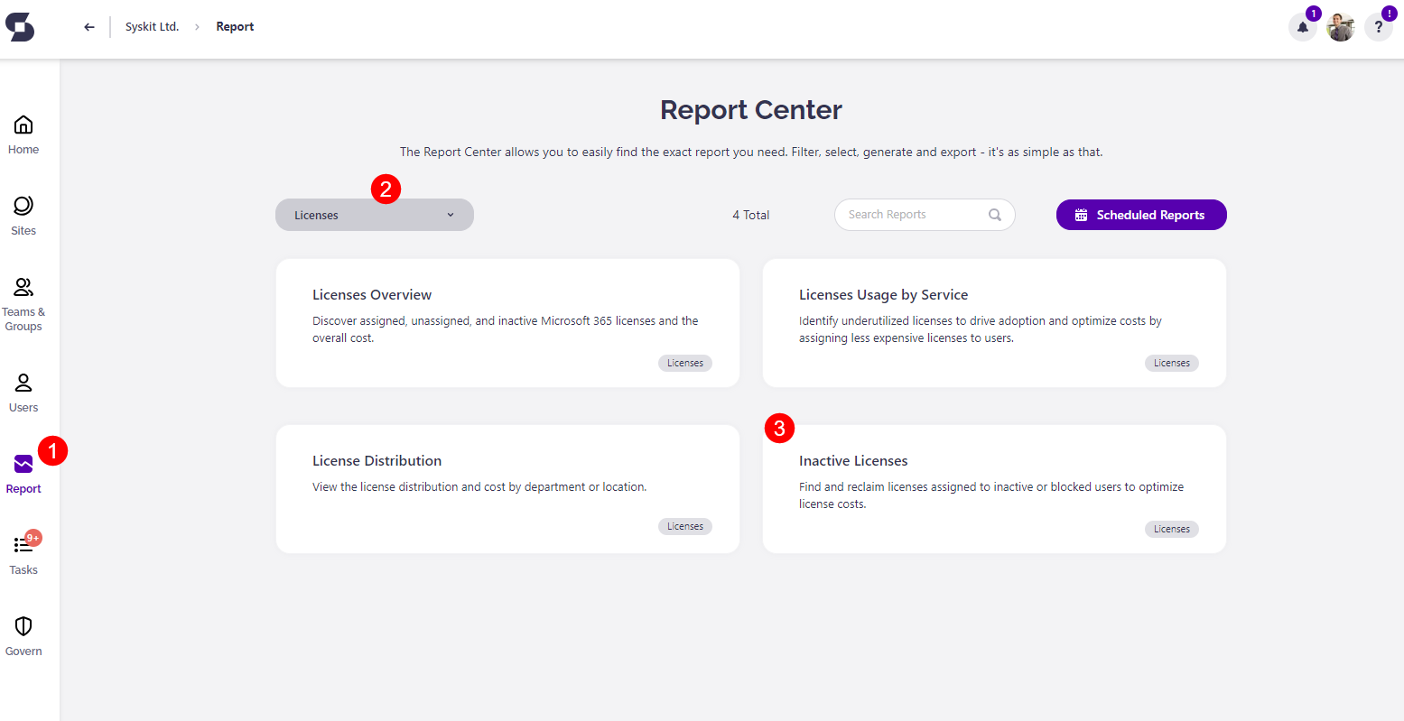 Inactive License Report