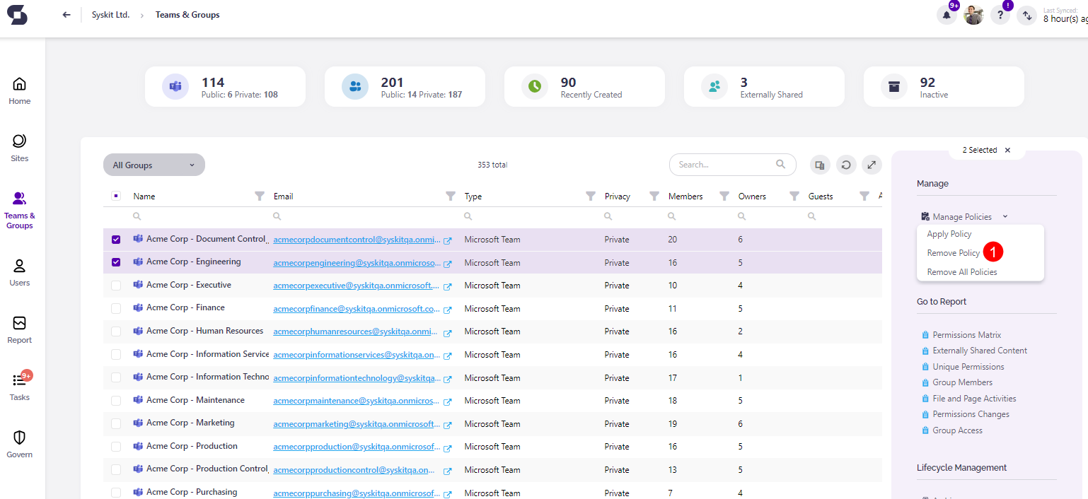 Remove Access Requests Policy - Multiple