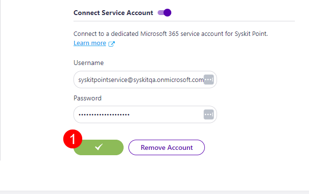 Service Account Credentials - Connected