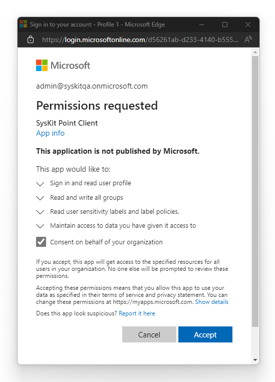 Microsoft Authentication Flow - Global Admin Consent