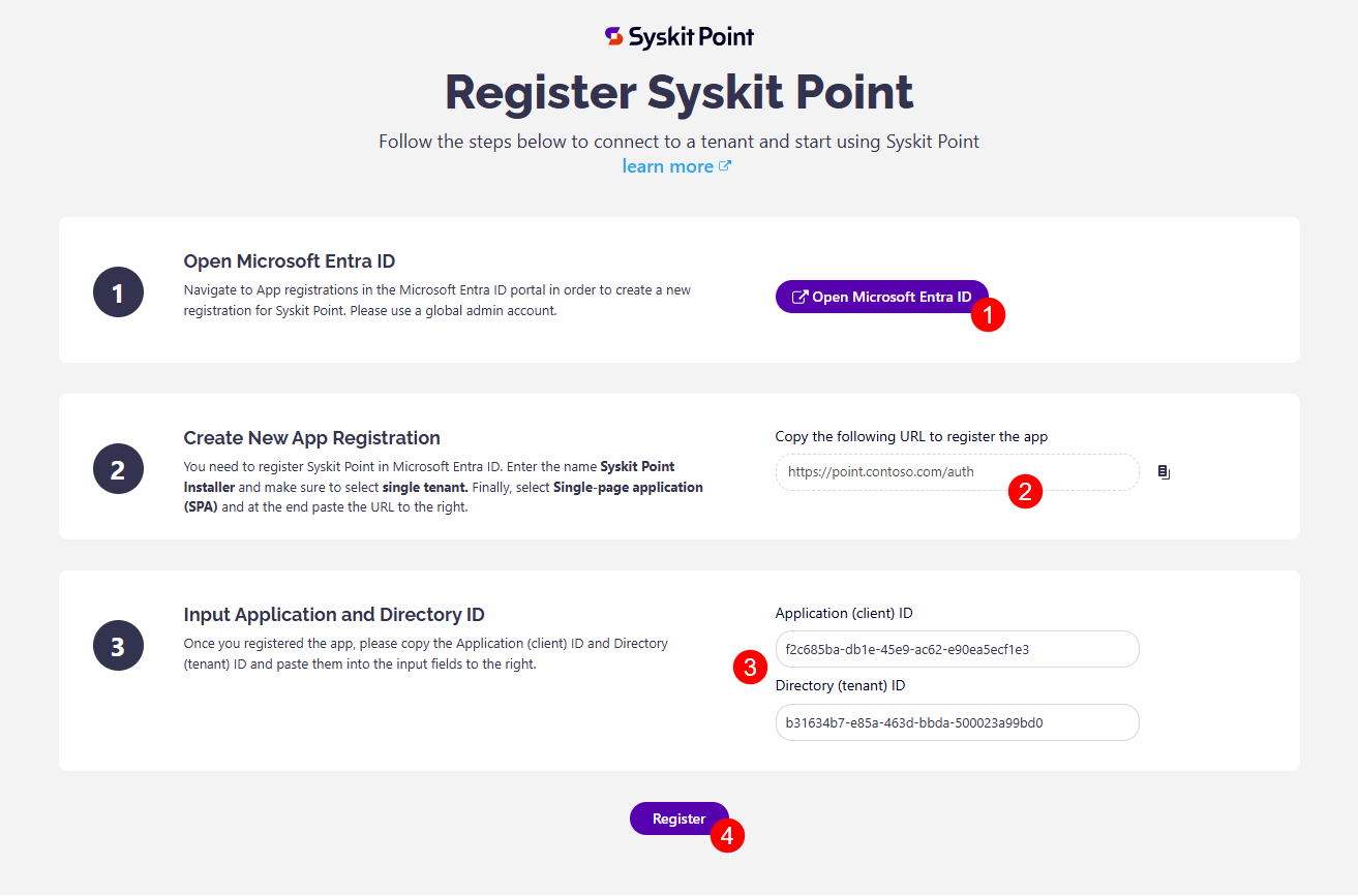 Register Syskit Point