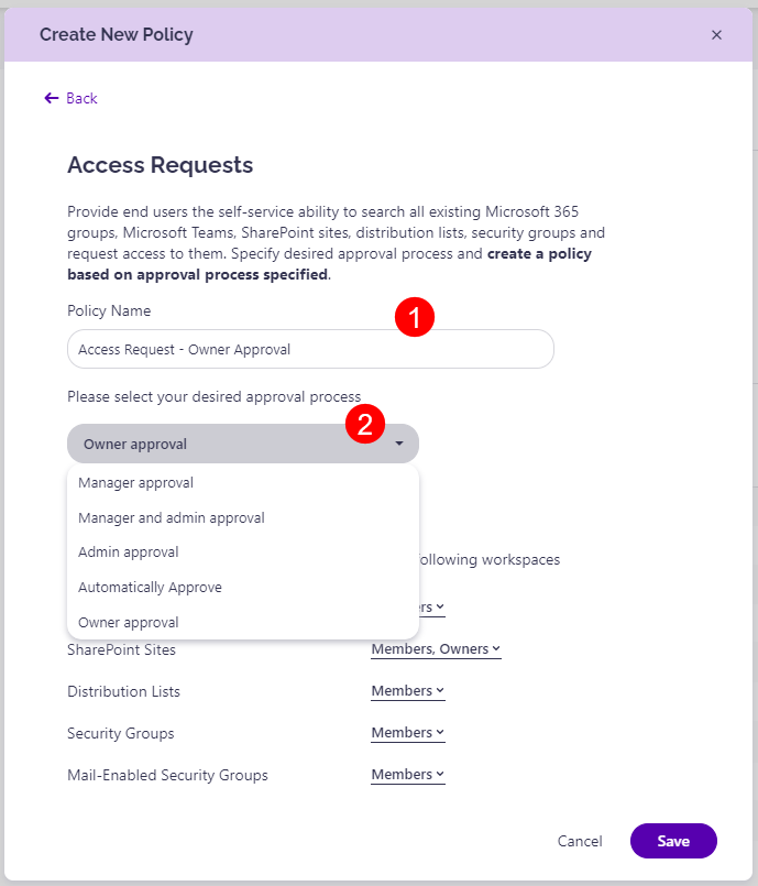Access Requests Policy - Set Up