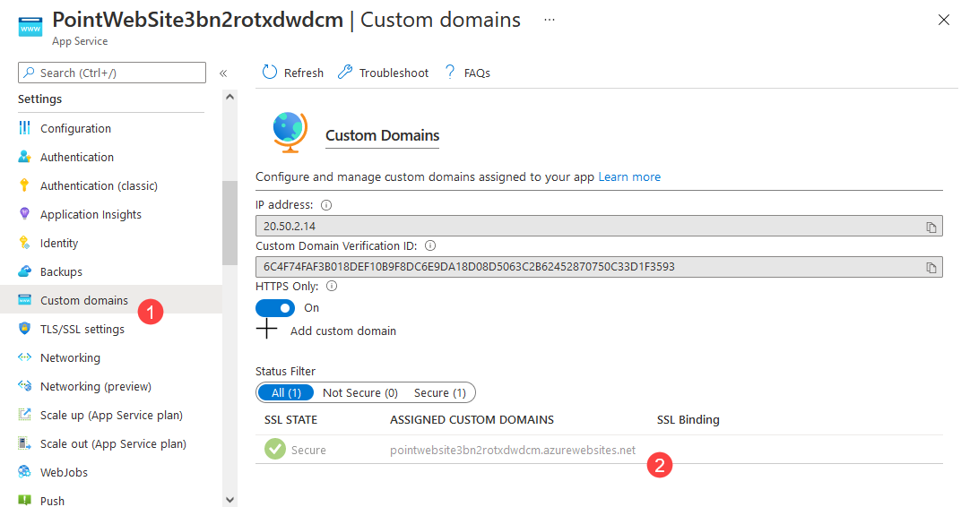 Assigned Custom Domain
