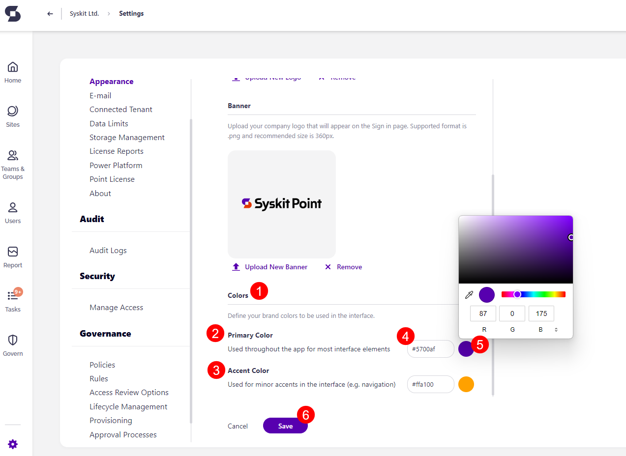 Syskit Point - Appearance - Colors