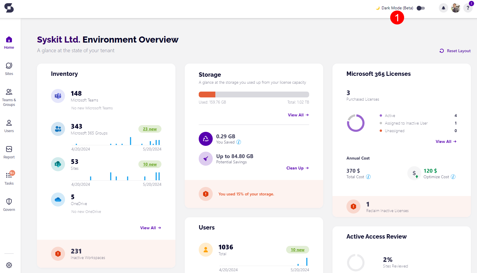 Syskit Point - Appearance - Dark Mode OFF