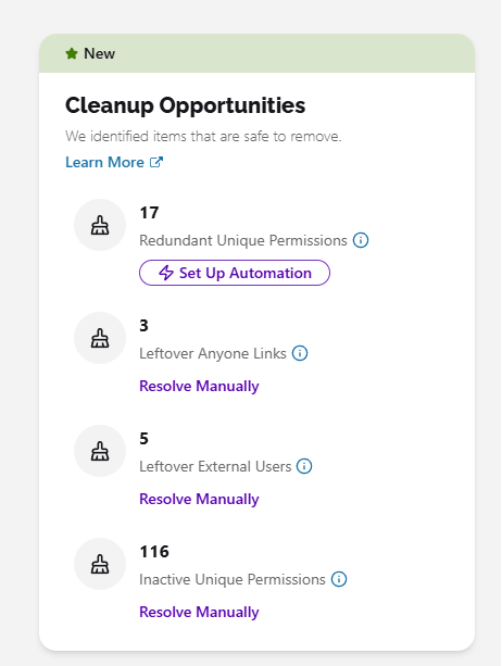 Cleanup Opportunities tile