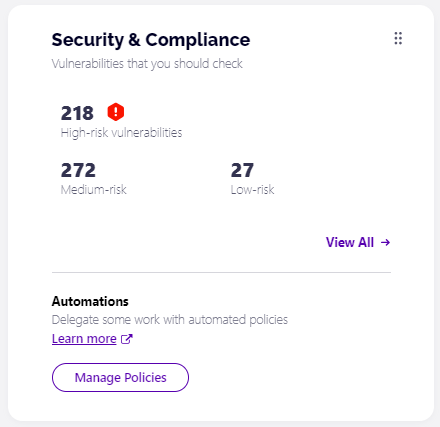 Security and Compliance tile
