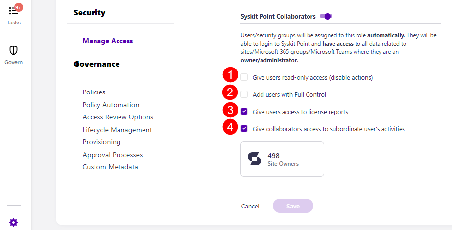 Collaborators - Options