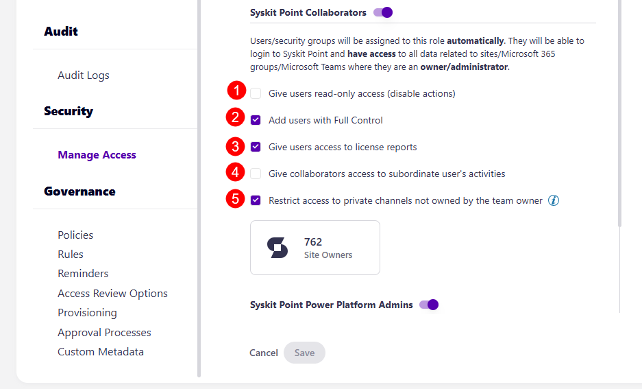 Collaborators - Options