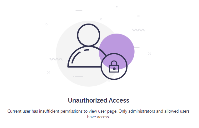 Unauthorized access page