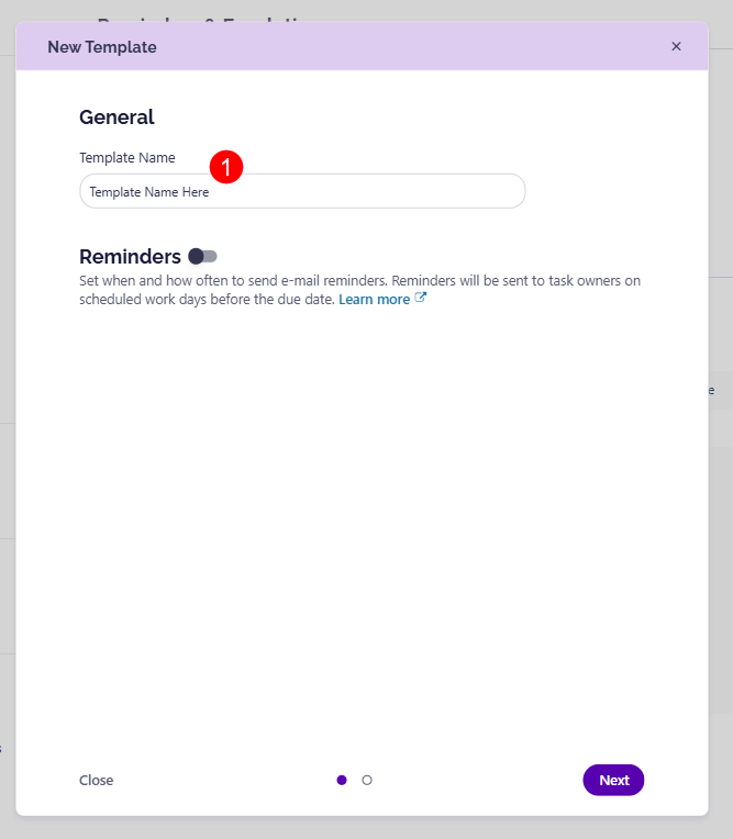 Escalations - Template - Create New