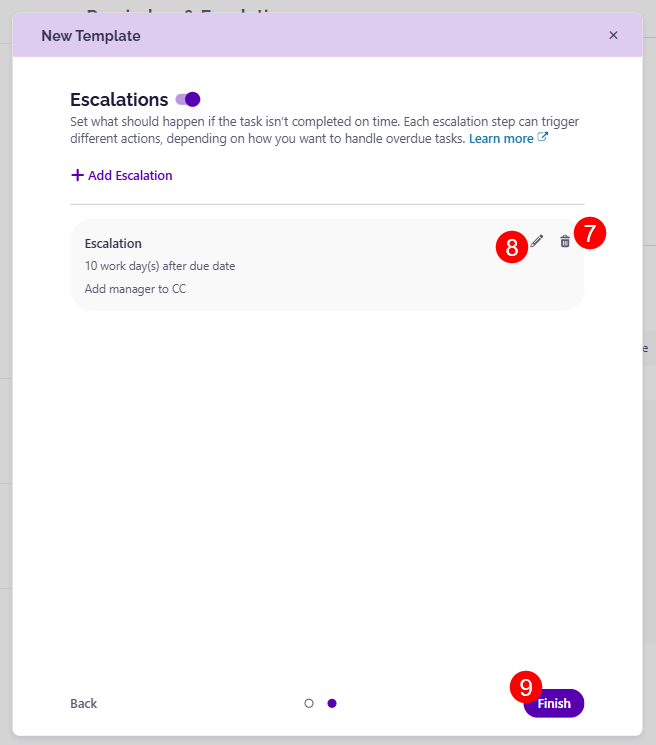 Escalations - Template - Create New