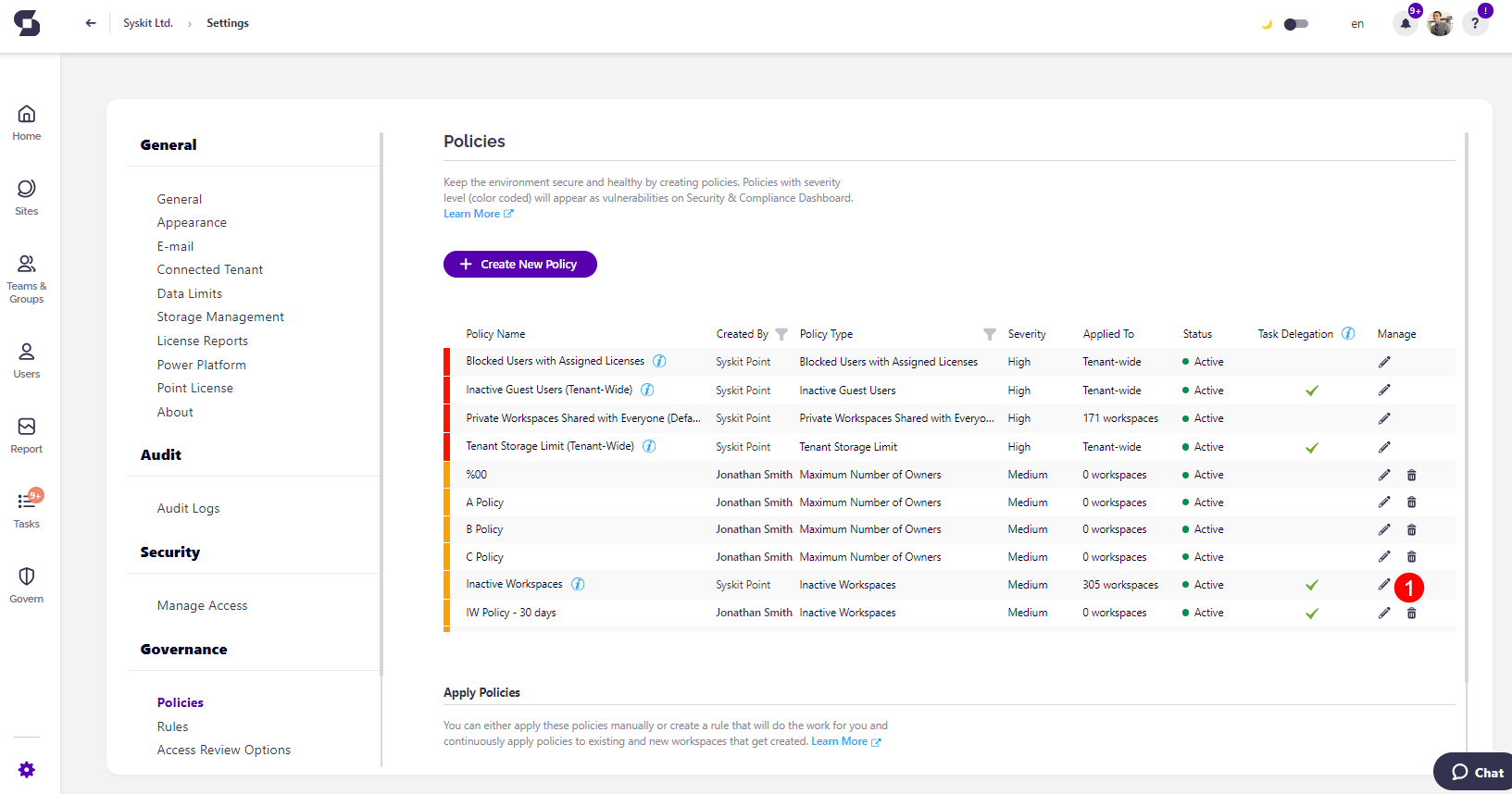 Inactive Guest Users - Edit Policy