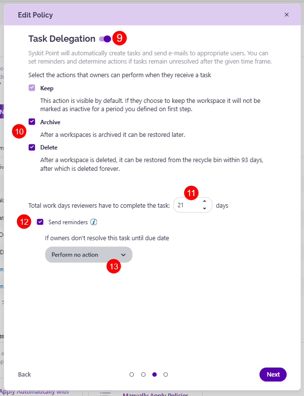 Edit Policy Dialog - Step 3