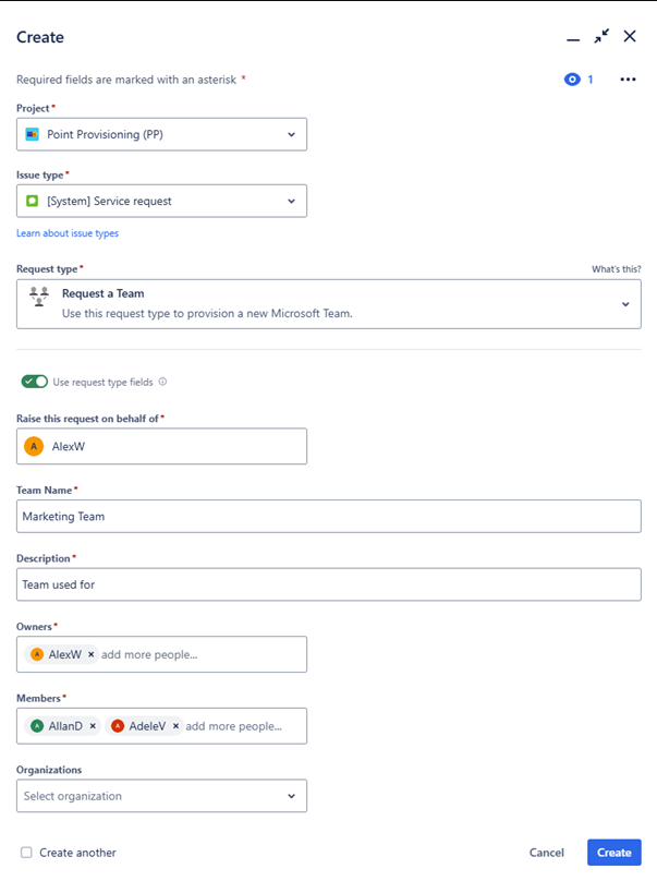 Configuring Jira Fields Request Type