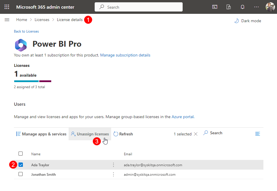 Unassign Microsoft 365 Licenses