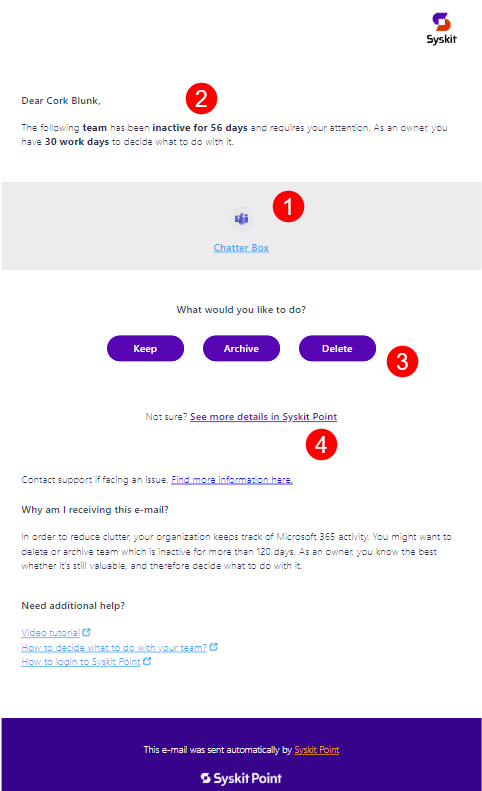 Inactive workspace email