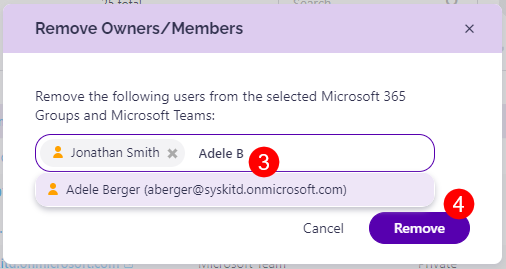 Remove Owners or Members
