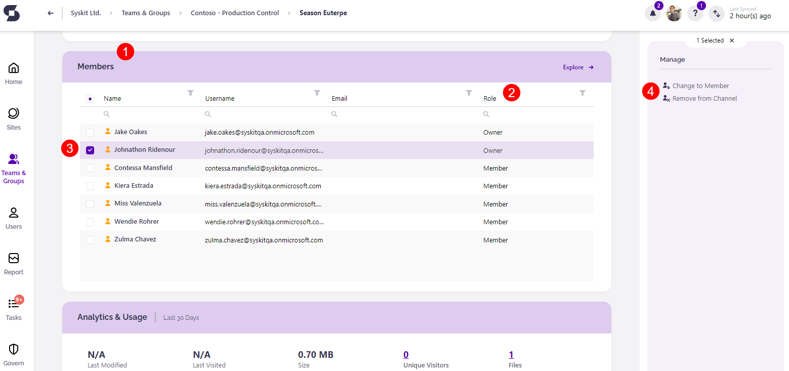 Manage Private Channels - Members Tile