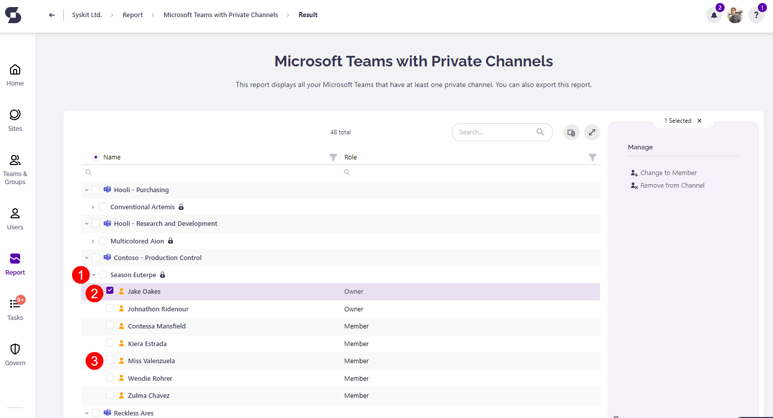 Manage Private Channels - Members Tile
