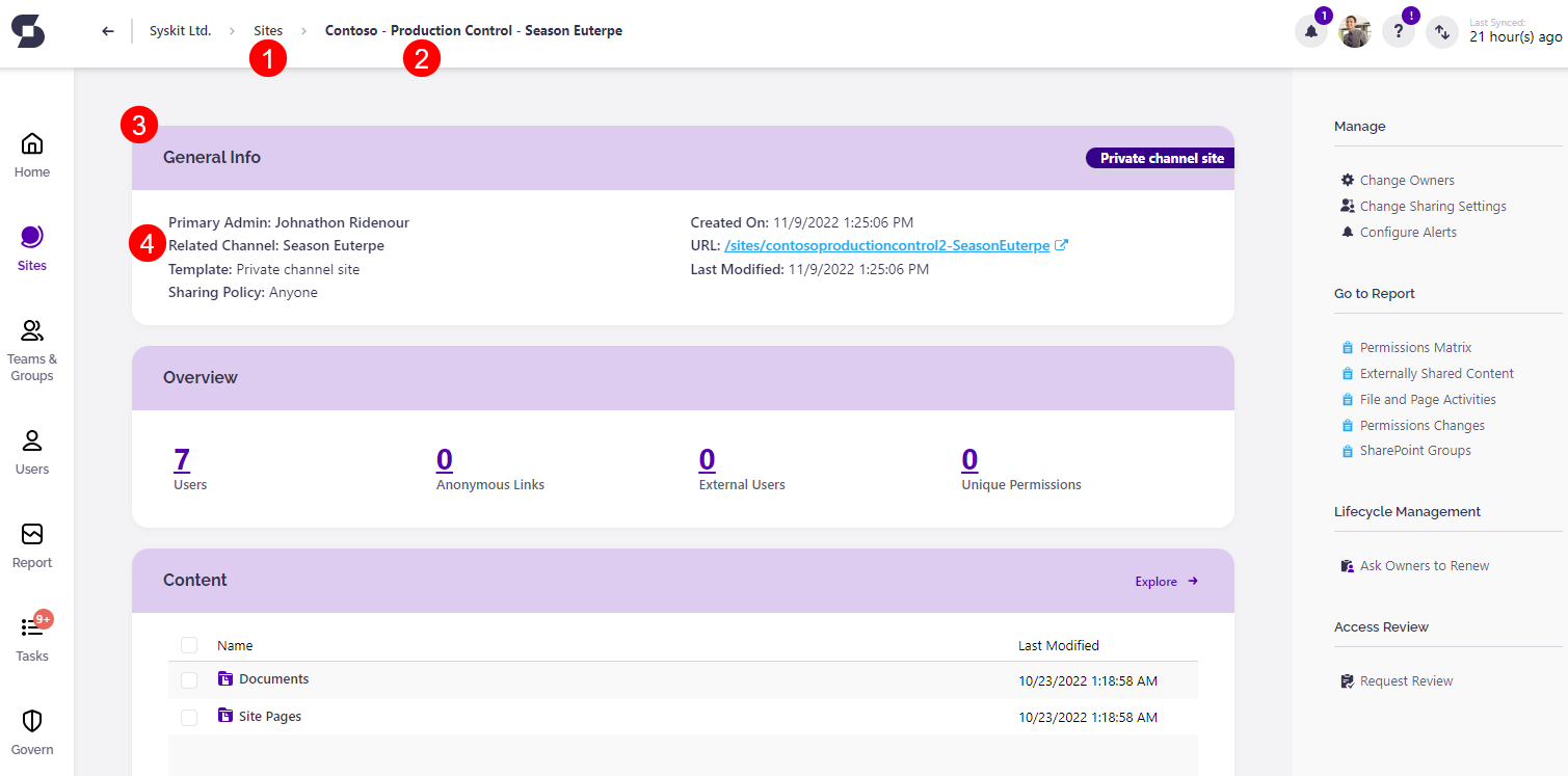 Private Channels Access - Sites