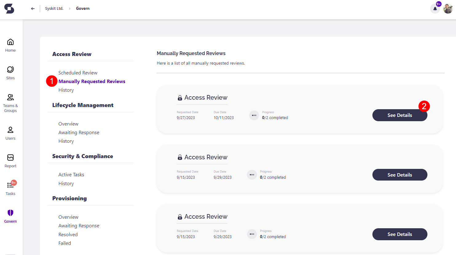 Governance - Manually Requested Reviews