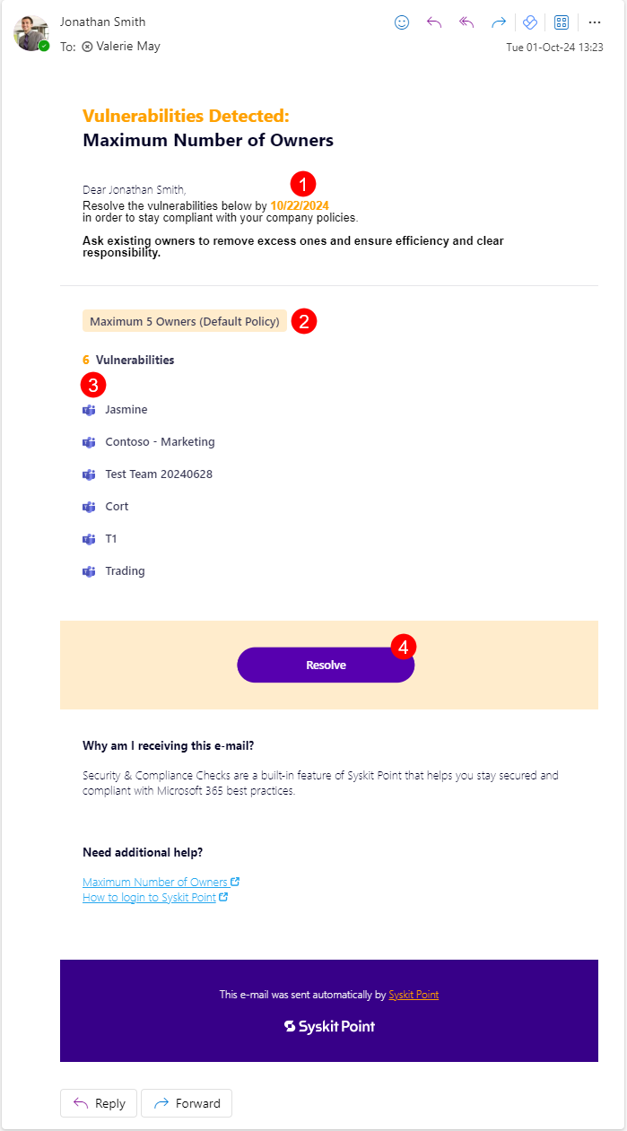 Policy Vulnerability E-mail