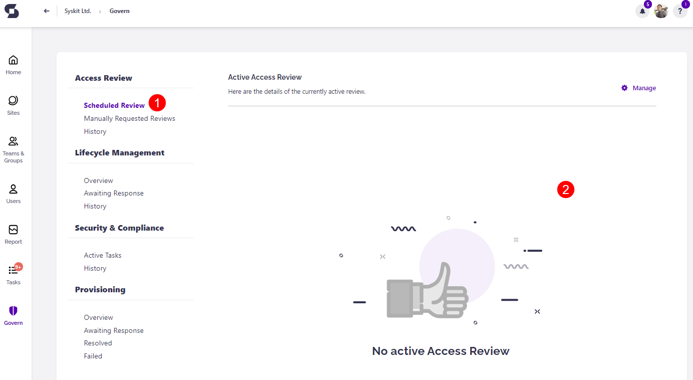 Governance - Scheduled Review category