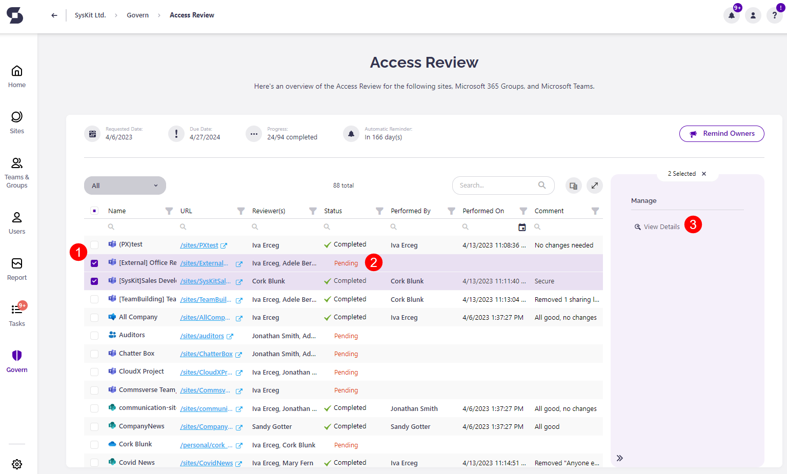 Access Review - Overdue tasks
