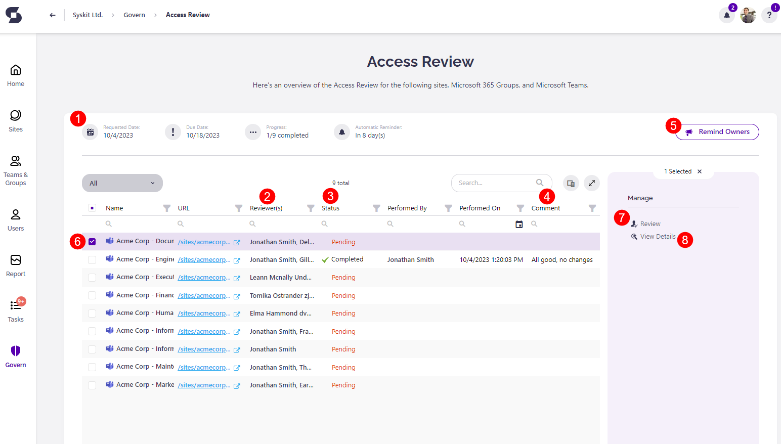 Governance - Access Review