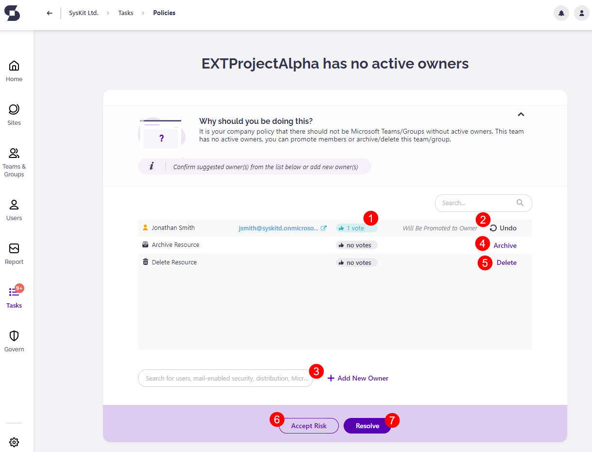 Policy vulnerability Task