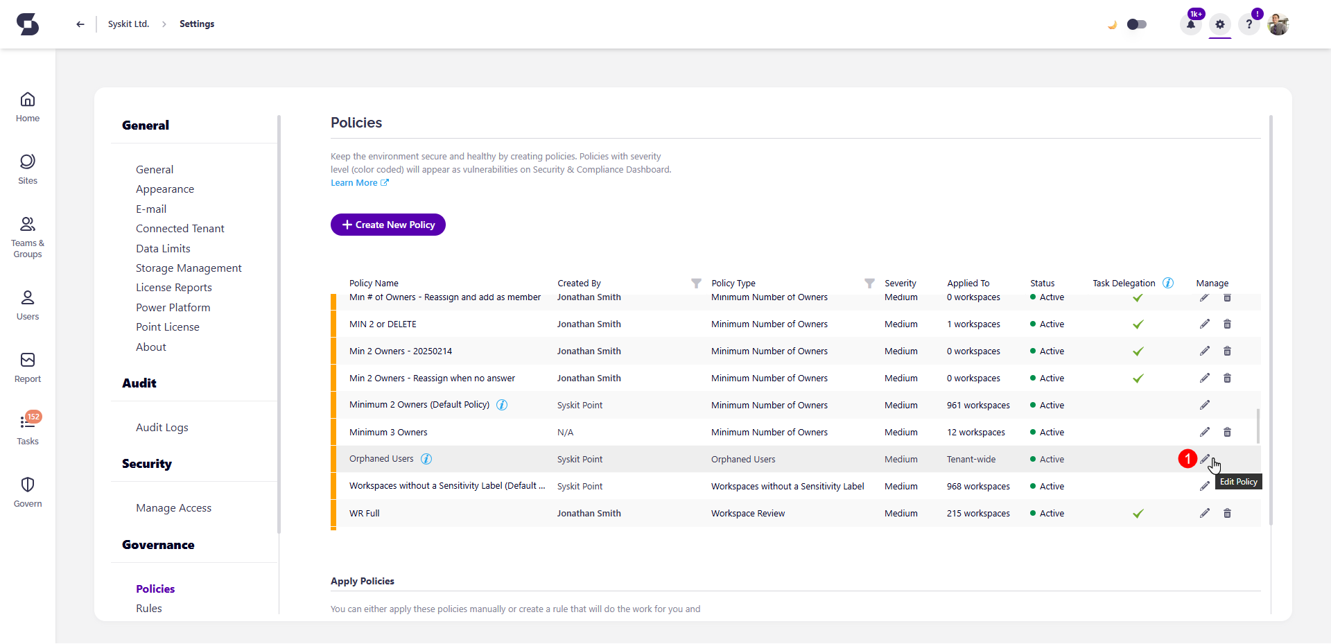 Orphaned User Policy
