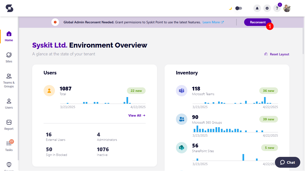 Home Screen - Reconsent