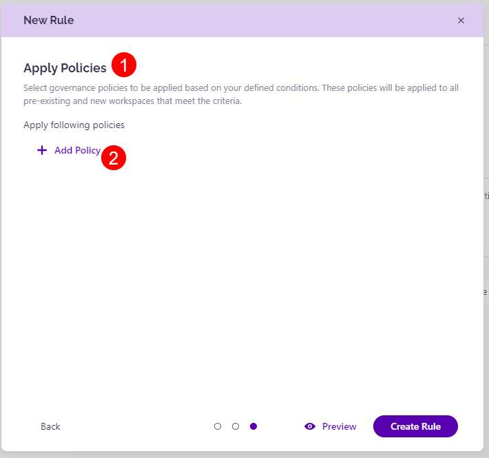 Rules - New Rule - Select Policy