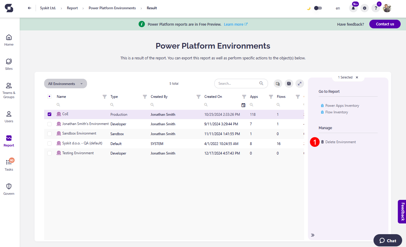 Power Platform - Environments