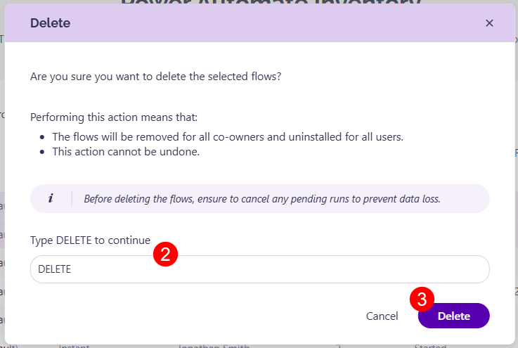 Power Platform - Delete Flow