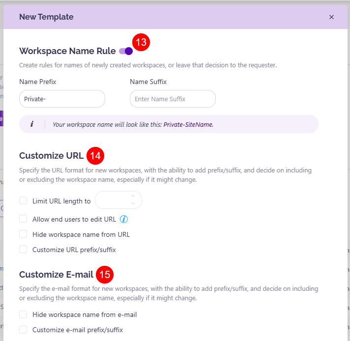 New Teams Template Dialog - Step 5