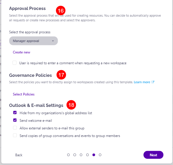 New Teams Template Dialog - Step 5 - Part 2