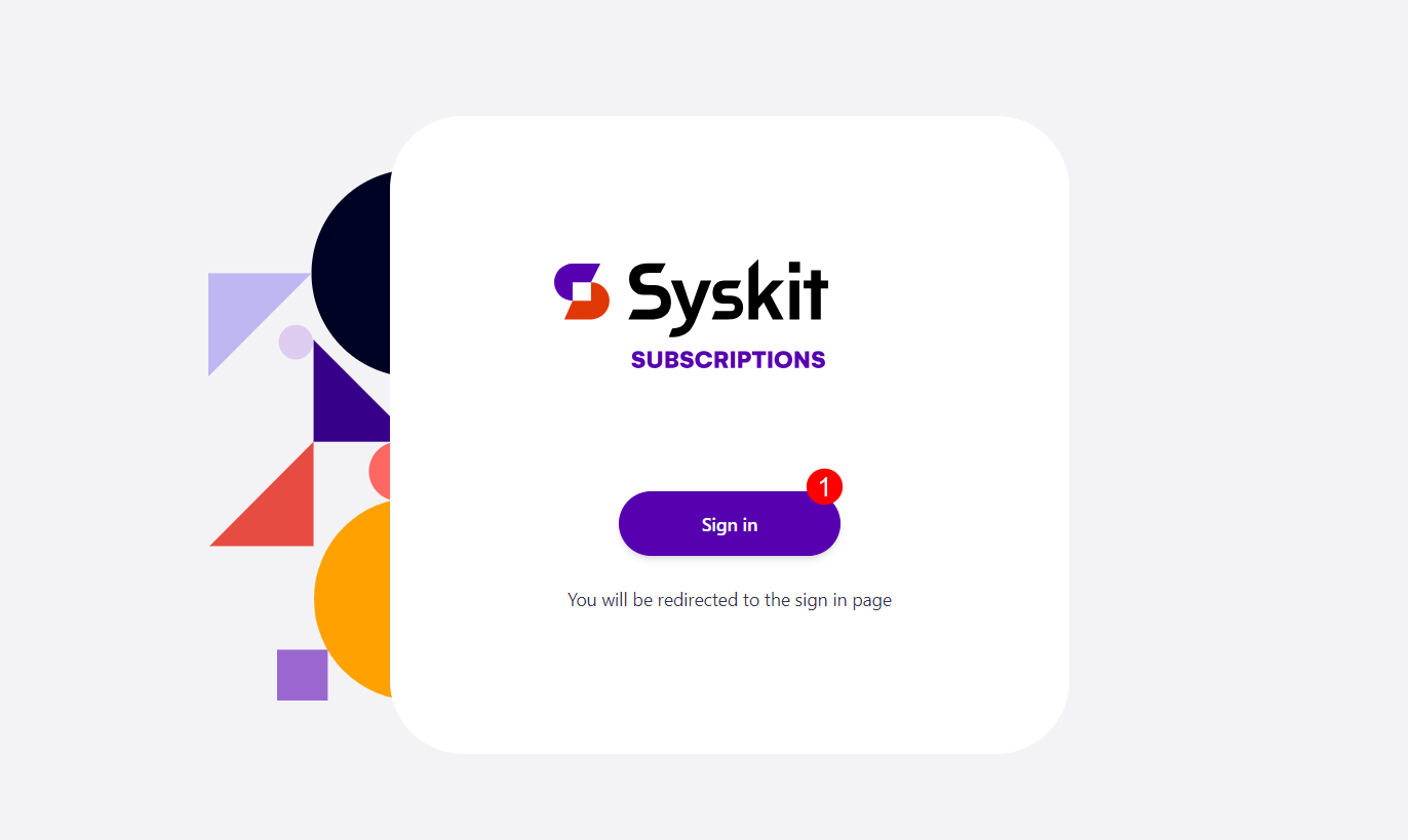 Syskit Point Subscriptions - Sign in