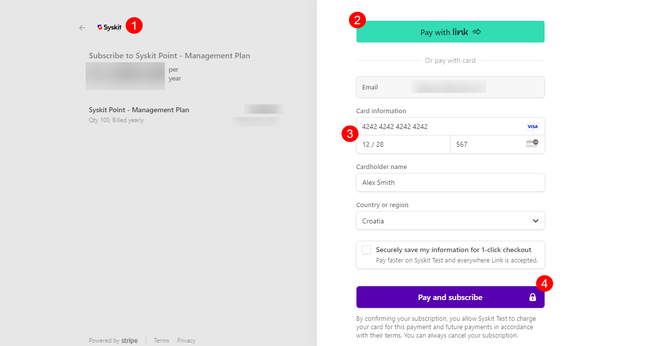 Syskit Point Subscription - Purchasing Screen