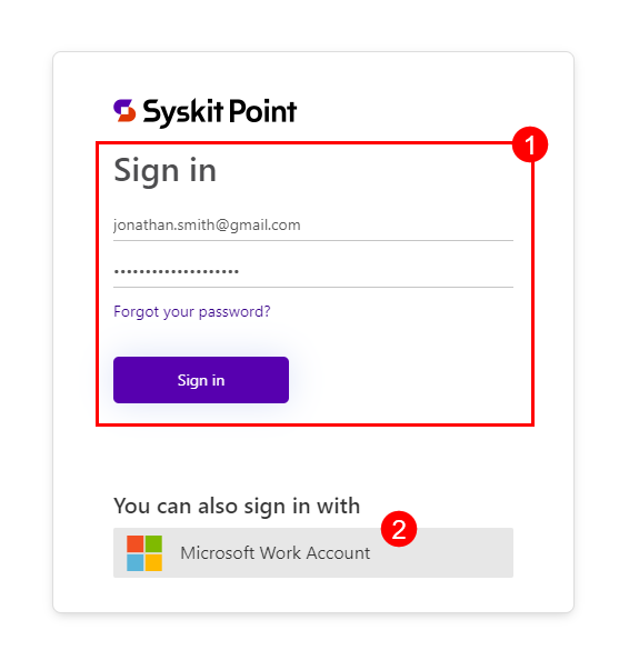 Syskit Sign in