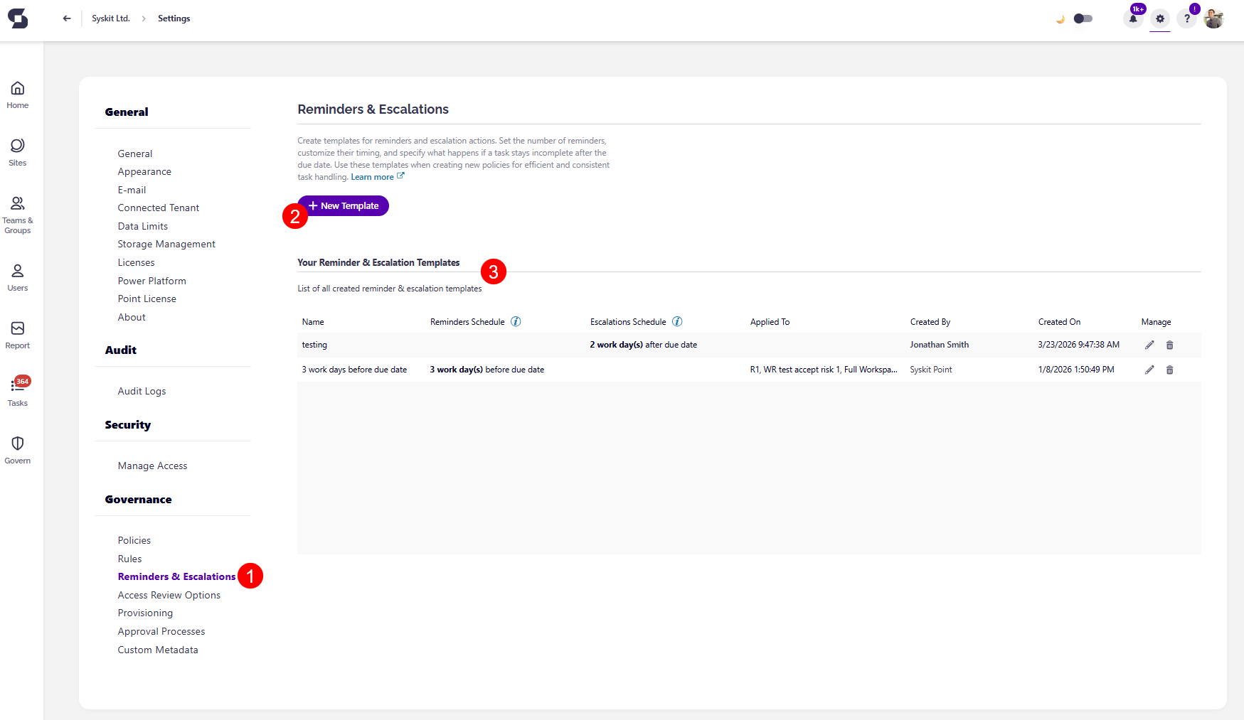 Reminders - Template