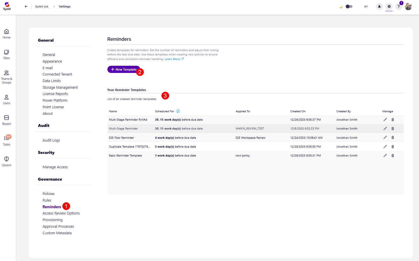 Reminders - Template