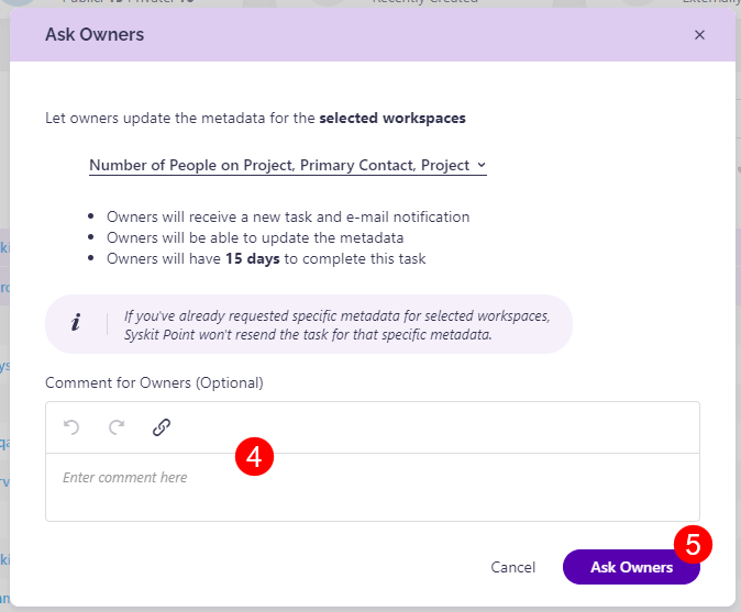 Request Metadata Review - Ask Owners
