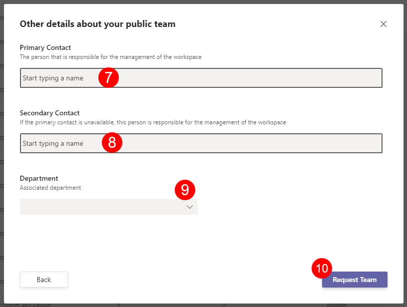 Request New Workspace - Finalize Request