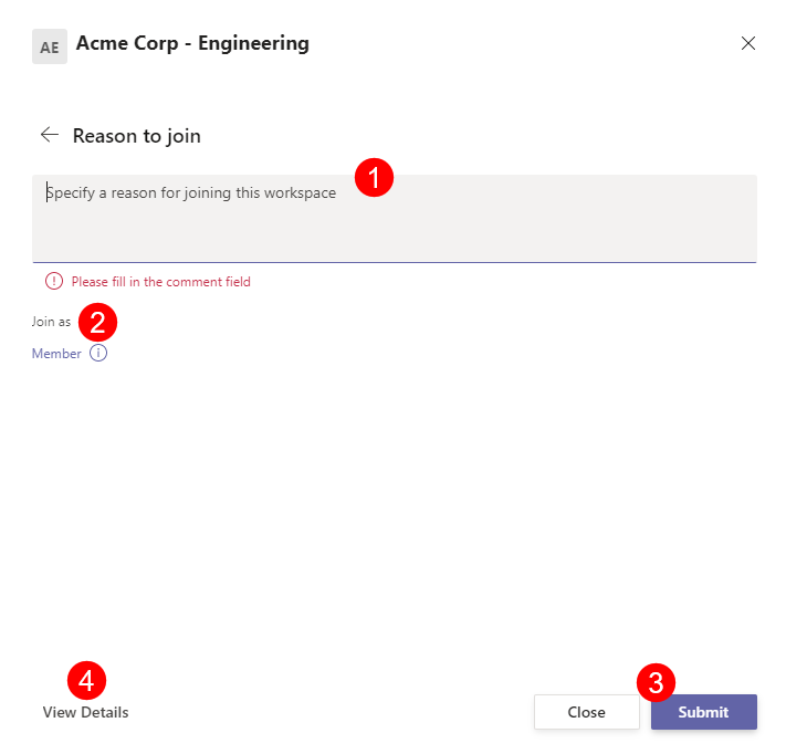 Request Workspace Access - Ask to Join