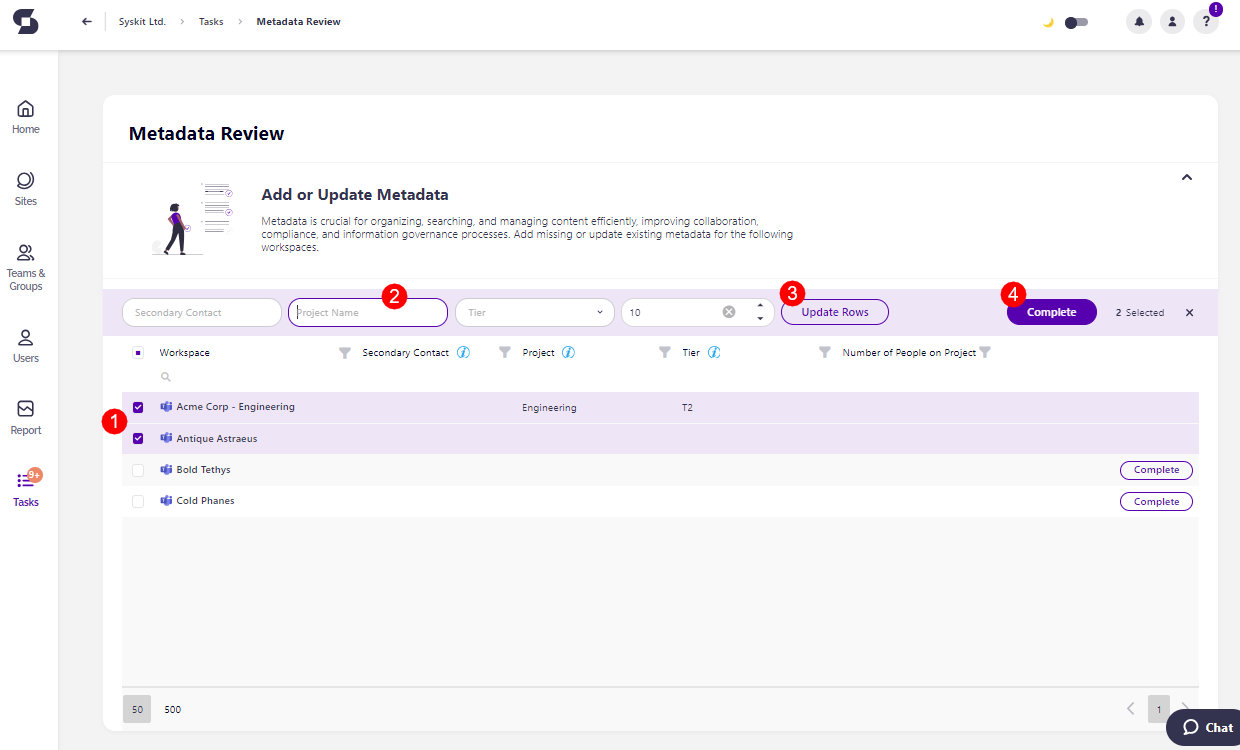 Resolve Metadata Review - Bulk Changes